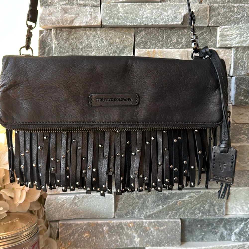 The Frye Company All genuine leather Fringed Shoulder/ Crossbody Bag
